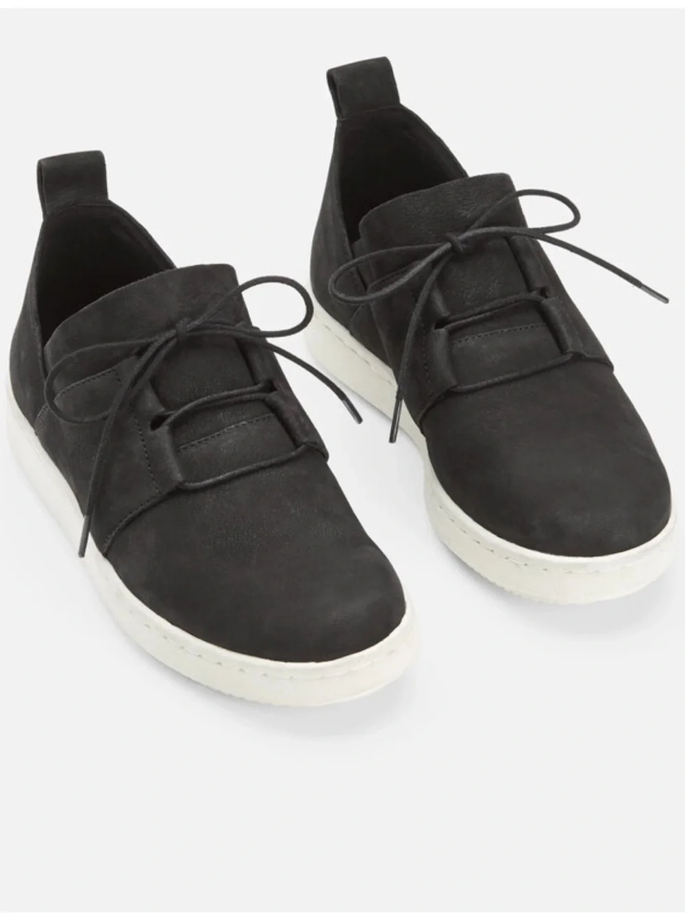 Eileen Fisher Black Kipling Easy Nubuck Leather Sneakers Women’s Size 8.5
